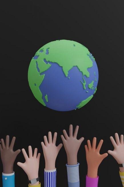 About Us 11 cartoon style global culture world diversity earth day as concept diverse people 3d illustration